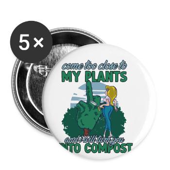 Funny gardener saying gardening allotment gardener - Buttons small 1''/25 mm (5-pack) - white - Front