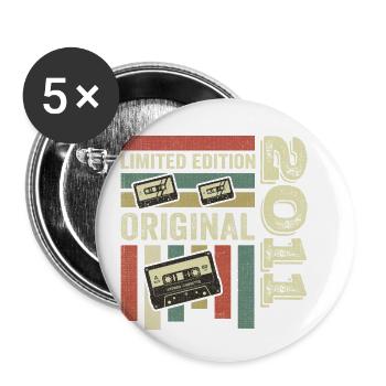 Vintage 2011 - Retro Geburtstagsspruch 2011 - Buttons klein 25 mm (5er Pack) - Weiß - Vorne