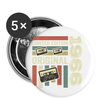 Millésime 1966 - rétro anniversaire disant 1966 - Lot de 5 petits badges (25 mm) - blanc - Devant