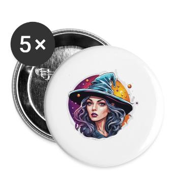 Witch / Magic / Witch Ritual / Fairy Tale / Spell - Buttons small 1''/25 mm (5-pack) - white - Front