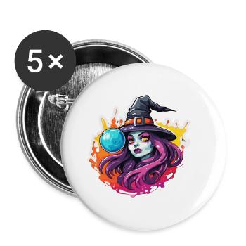 Witch / Magic / Witch Ritual / Fairy Tale / Spell - Buttons small 1''/25 mm (5-pack) - white - Front