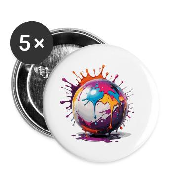 Magische Kugel / Kristallkugel / Wahrsagen - Buttons klein 25 mm (5er Pack) - Weiß - Vorne