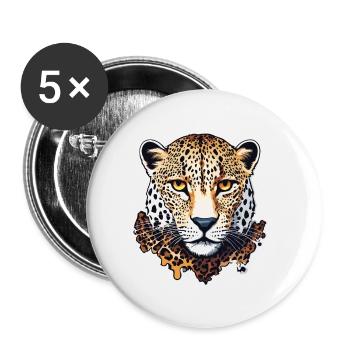 Leopard / Cheetah / Animal / Animal Print / Pattern - Buttons small 1''/25 mm (5-pack) - white - Front