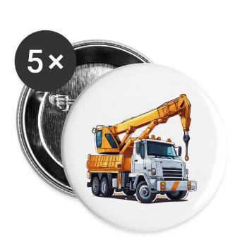 Crane / construction site / winch / crane system - Buttons small 1''/25 mm (5-pack) - white - Front
