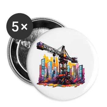 Crane / construction site / winch / crane system - Buttons small 1''/25 mm (5-pack) - white - Front