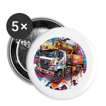 Crane / construction site / winch / crane system - Buttons small 1''/25 mm (5-pack) - white - Front