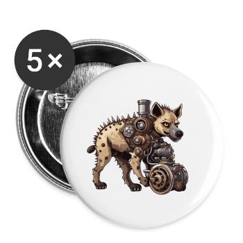 Hyène / Afrique / Safrai / Zoo / Wildis / Animal - Lot de 5 petits badges (25 mm) - blanc - Devant