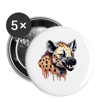 Hyène / Afrique / Safrai / Zoo / Wildis / Animal - Lot de 5 petits badges (25 mm) - blanc - Devant