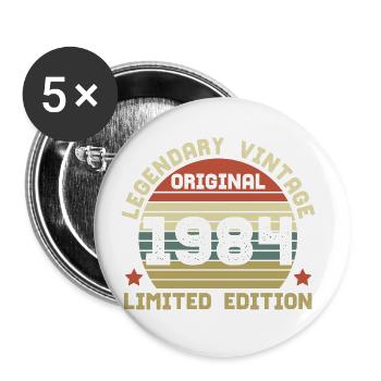 Legendray Vintage 1984 - Buttons small 1''/25 mm (5-pack) - white - Front