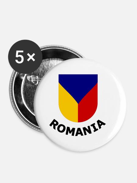 Die Fans aus Rumänien - Buttons klein 25 mm (5er Pack) - Weiß