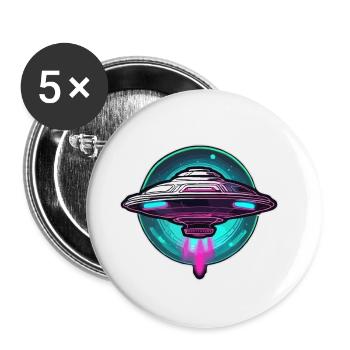 Alien / Spaceship / UFO / Area 51 / All / Mars - Buttons small 1''/25 mm (5-pack) - white - Front