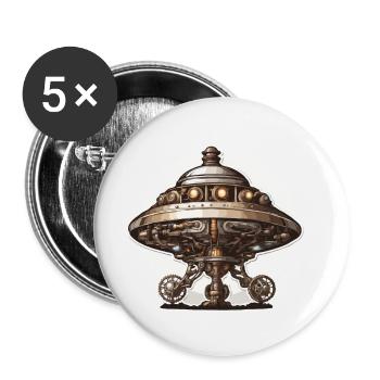 Alien / Spaceship / UFO / Area 51 / All / Mars - Buttons small 1''/25 mm (5-pack) - white - Front