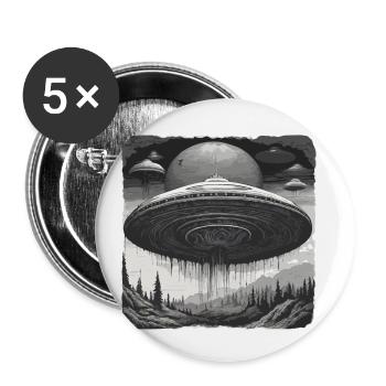 Alien / Spaceship / UFO / Area 51 / All / Mars - Buttons small 1''/25 mm (5-pack) - white - Front