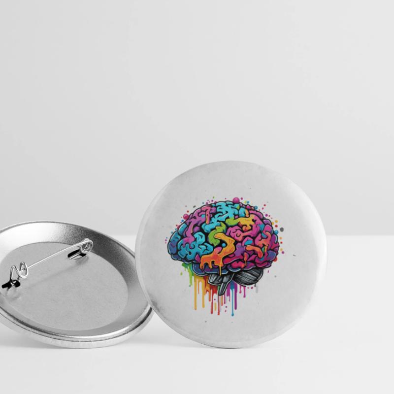 Brain / Knowledge / Intelligence / Smart / Thinking Buttons small 1''/25 mm (5-pack)