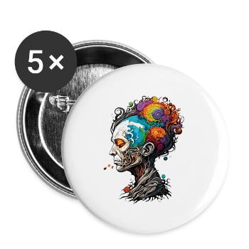 Woman / Tree / Rooted / Art / Illustration - Buttons small 1''/25 mm (5-pack) - white - Front