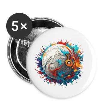 Planeten / Sonnensystem / Weltall / Galaxie - Buttons klein 25 mm (5er Pack) - Weiß - Vorne