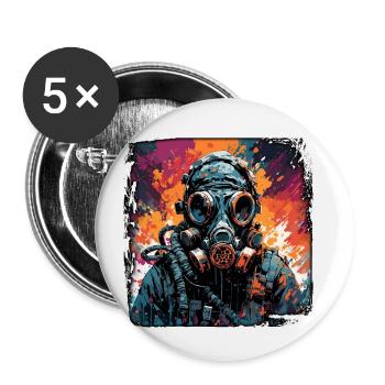 Apocalypse / Doomsday / Destruction / Anarchy - Buttons small 1''/25 mm (5-pack) - white - Front