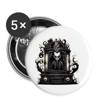 TV / Télévision / Analogique / Tube TV / Rétro - Lot de 5 petits badges (25 mm) - blanc - Devant