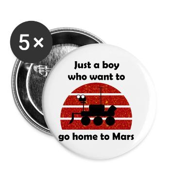 Flight into space - Buttons small 1''/25 mm (5-pack) - white - Front