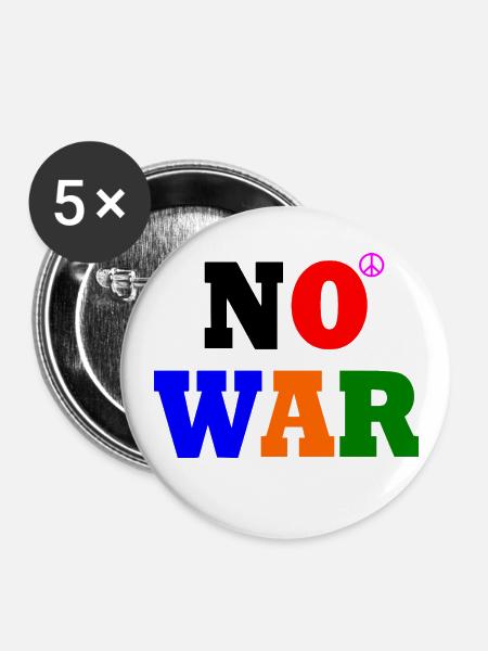 No war - Buttons klein 25 mm (5er Pack) - Weiß