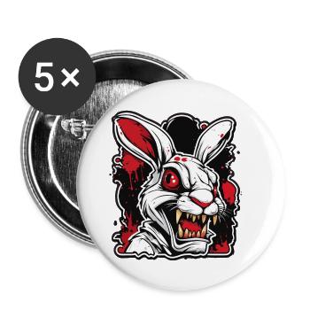 Osterhase / Ostern / Eier / Feiertage / Osterfest - Buttons klein 25 mm (5er Pack) - Weiß - Vorne