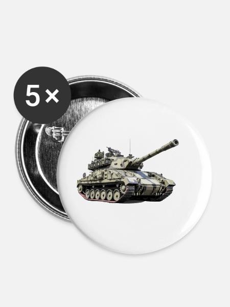 Legendärer Panzer Panzerhaubitze Soldaten - Buttons klein 25 mm (5er Pack) - Weiß