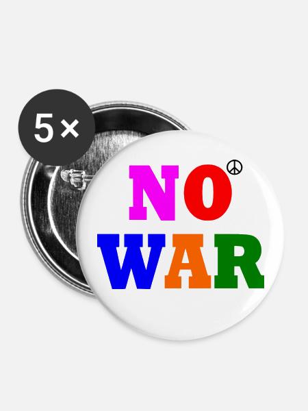 No war - Buttons klein 25 mm (5er Pack) - Weiß