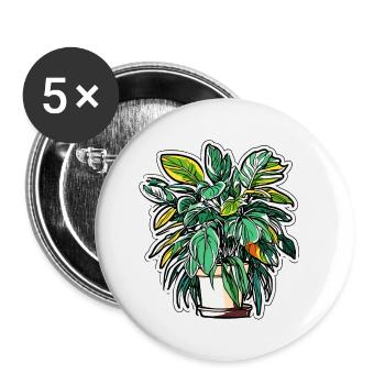 Houseplant / Potted Plant / Decoration / Pot - Buttons small 1''/25 mm (5-pack) - white - Front