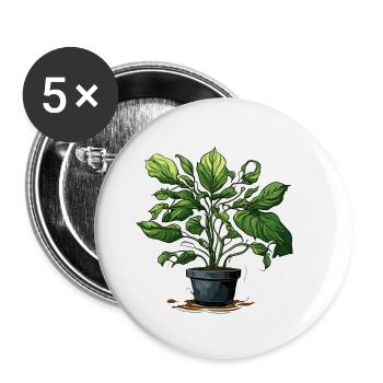Houseplant / Potted Plant / Decoration / Pot - Buttons small 1''/25 mm (5-pack) - white - Front