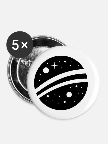Nebel - Buttons klein 25 mm (5er Pack) - Weiß