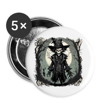 Scarecrow / Harvest Worker / Corn Field / Field - Buttons small 1''/25 mm (5-pack) - white - Front