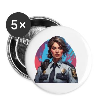 Police / Operations / Profession / Job / Emergency Forces - Buttons small 1''/25 mm (5-pack) - white - Front