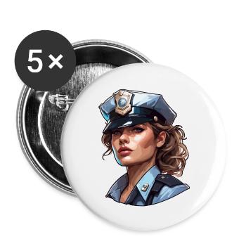 Police / Operations / Profession / Job / Emergency Forces - Buttons small 1''/25 mm (5-pack) - white - Front