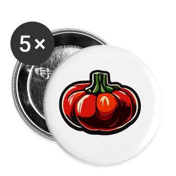 Alimentation / Fruits / Marché / Vitamines / Design - Lot de 5 petits badges (25 mm) - blanc - Devant