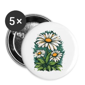 Daisy - Buttons small 1''/25 mm (5-pack) - white - Front