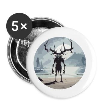 Wendigo / böser Geist / Besitzergreifend / Horror - Buttons klein 25 mm (5er Pack) - Weiß - Vorne