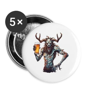 Wendigo / böser Geist / Besitzergreifend / Horror - Buttons klein 25 mm (5er Pack) - Weiß - Vorne