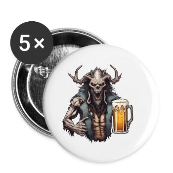 Wendigo / böser Geist / Besitzergreifend / Horror - Buttons klein 25 mm (5er Pack) - Weiß - Vorne