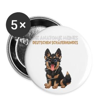 Allemand Boxer Dog Walk T Dog Lover Chiens Boxer - Lot de 5 petits badges (25 mm) - blanc - Devant