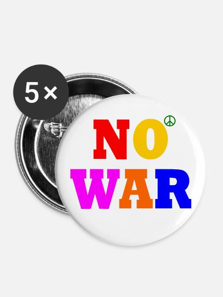 No war - Buttons klein 25 mm (5er Pack) - Weiß
