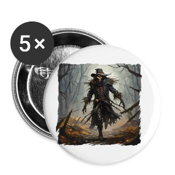 Scarecrow / Harvest Worker / Corn Field / Field - Buttons small 1''/25 mm (5-pack) - white - Front