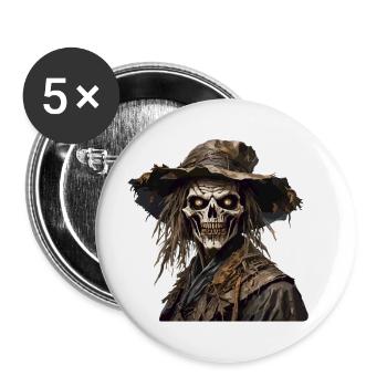 Scarecrow / Harvest Worker / Corn Field / Field - Buttons small 1''/25 mm (5-pack) - white - Front