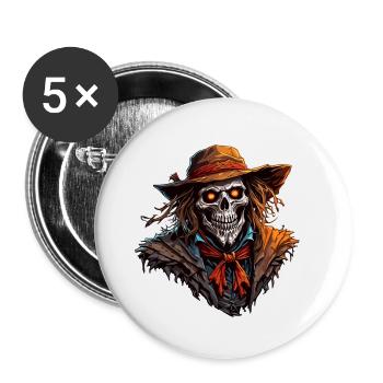 Scarecrow / Harvest Worker / Corn Field / Field - Buttons small 1''/25 mm (5-pack) - white - Front
