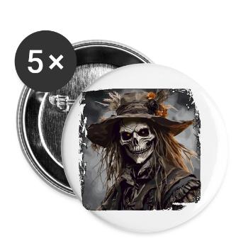 Scarecrow / Harvest Worker / Corn Field / Field - Buttons small 1''/25 mm (5-pack) - white - Front