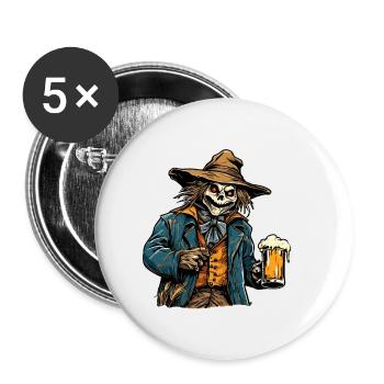 Scarecrow / Harvest Worker / Corn Field / Field - Buttons small 1''/25 mm (5-pack) - white - Front