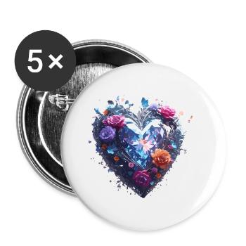 Heart / Mother's Day / Love / Holidays / Love - Buttons small 1''/25 mm (5-pack) - white - Front