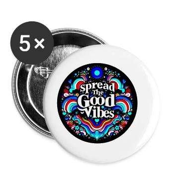 Vibrations and illuminations - Buttons small 1''/25 mm (5-pack) - white - Front
