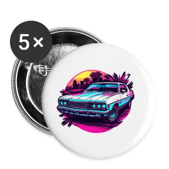 Car / Vehicle / Passenger Car / Mobile / Old Timer / Driving - Buttons small 1''/25 mm (5-pack) - white - Front
