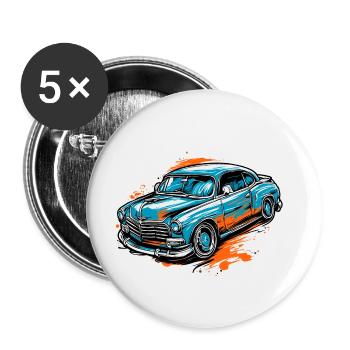 Car / Vehicle / Passenger Car / Mobile / Old Timer / Driving - Buttons small 1''/25 mm (5-pack) - white - Front