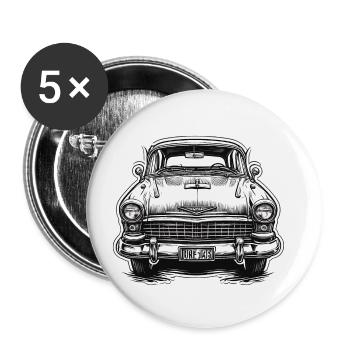 Car / Vehicle / Passenger Car / Mobile / Old Timer / Driving - Buttons small 1''/25 mm (5-pack) - white - Front